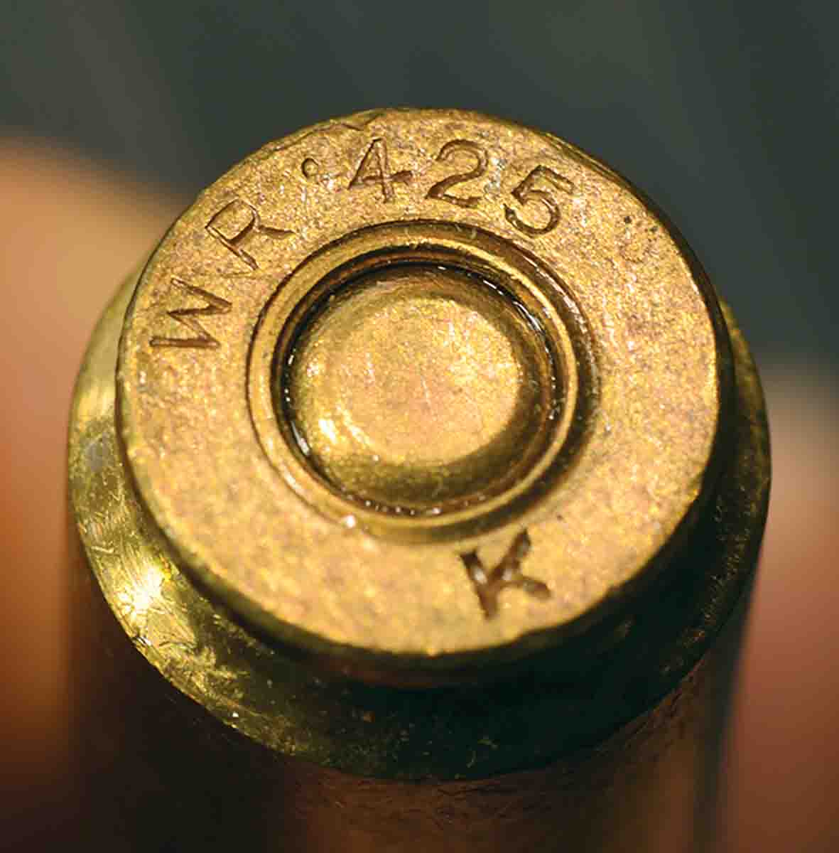 The .425 Westley Richards’s rebated rim is shown close up.